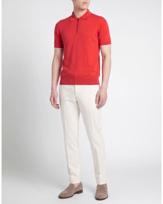 Polo Moorer de hombre de color Red