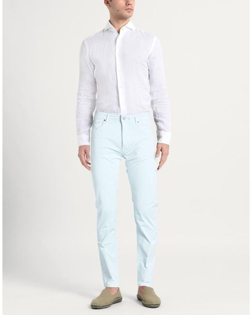 Hand Picked Blue Sky Pants Cotton, Elastane for men