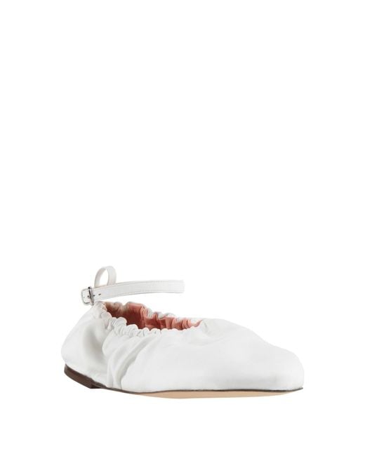 Odissi White Ballet Flats Leather