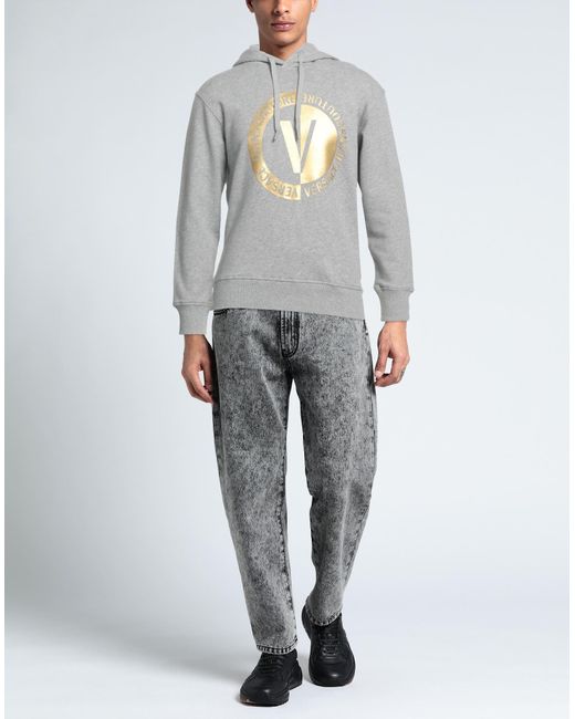 Versace Jeans Couture Gray Light Sweatshirt Cotton, Elastane for men