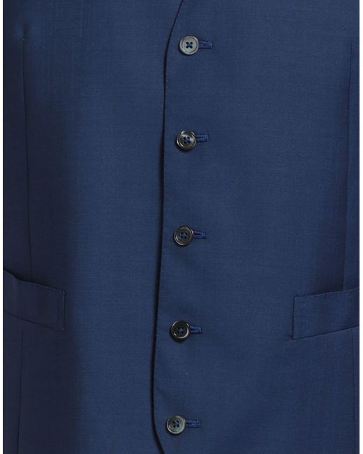 Isaia Blue Tailored Vest Wool, Mohair Wool for men