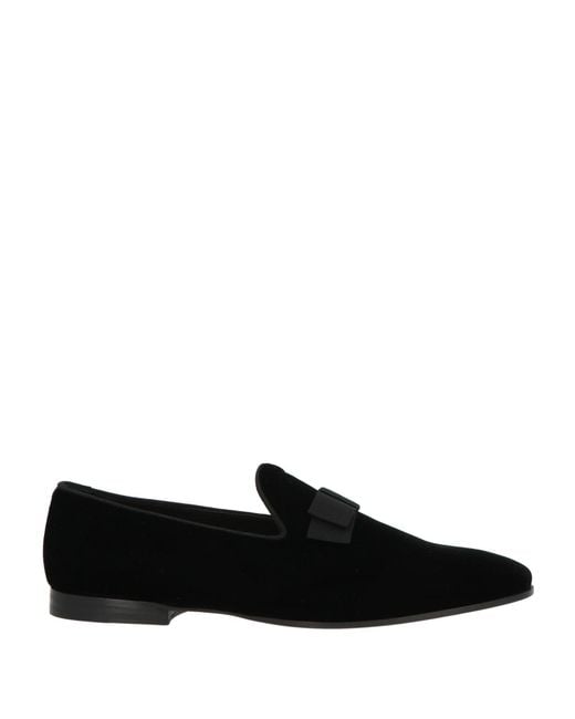 Tagliatore Black Loafers Textile Fibers for men