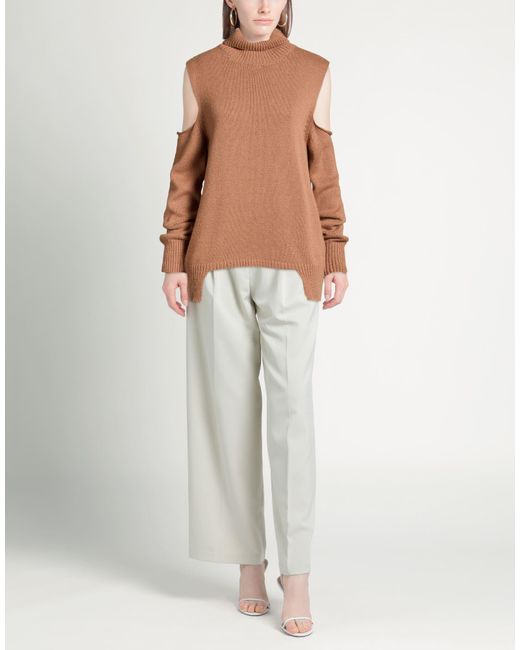 N.O.W. ANDREA ROSATI CASHMERE Brown Turtleneck Wool, Viscose, Cashmere, Nylon