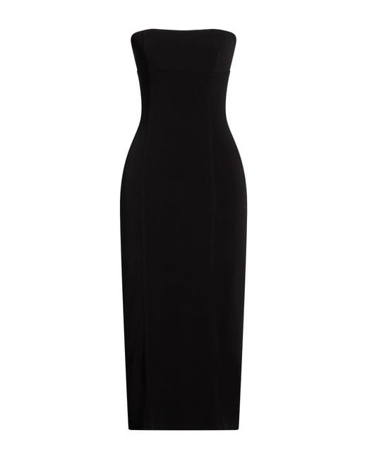 Patrizia Pepe Black Midi Dress Polyester, Elastane