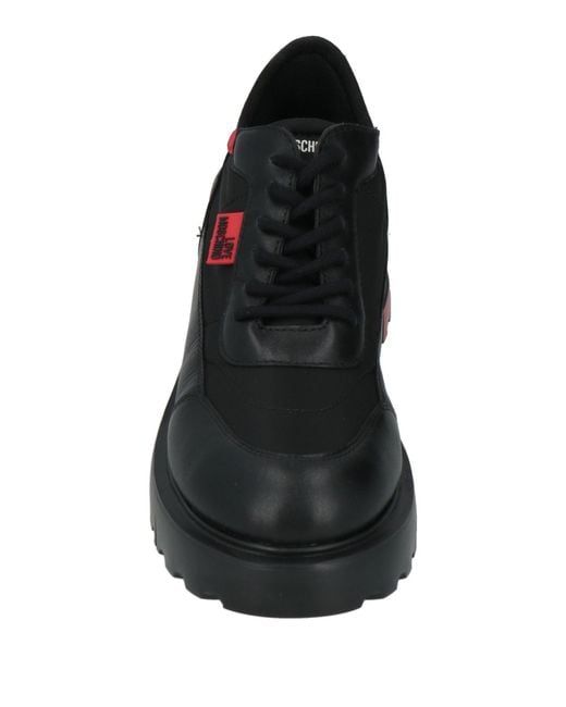 Love Moschino Black Sneakers Leather, Textile Fibers