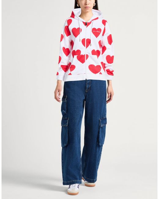 Love Moschino Red Sweatshirt Cotton, Polyester