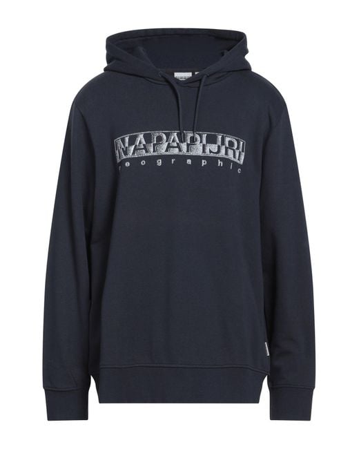 Napapijri Men's Blue Midnight Sweatshirt Cotton, Polyester