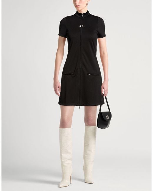 Courreges Black Mini Dress Polyester