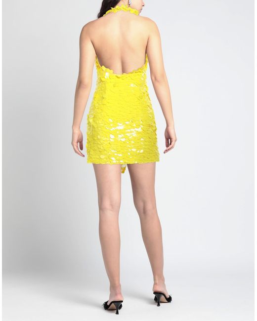 The Attico Yellow Mini Dress With All-Over Sequins