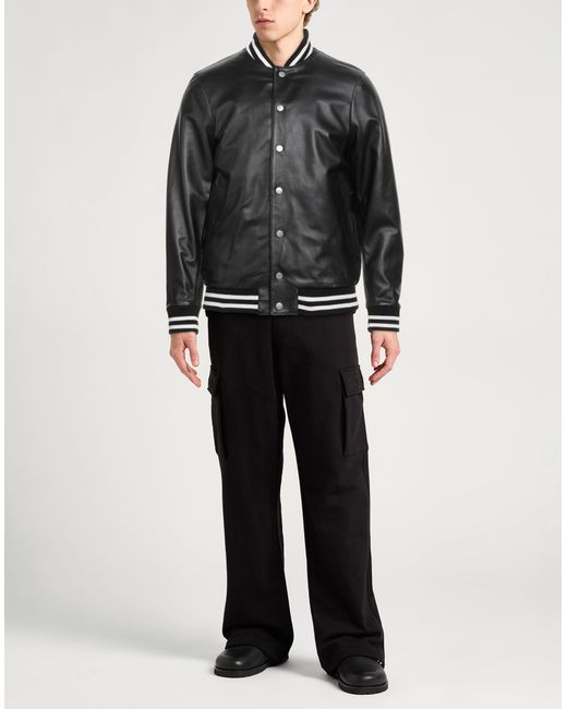 Low Brand Black Jacket Leather for men