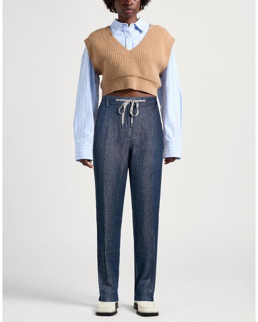 Eleventy Blue Pants Linen