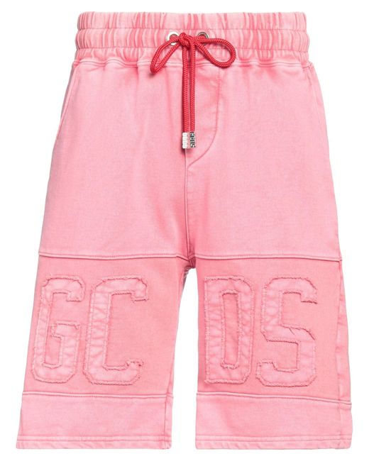 Gcds Pink Overdyed Band Logo Regular Sweatshorts Shorts & Bermuda Shorts Cotton for men