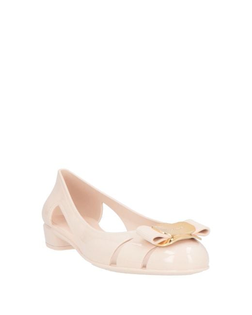 Ferragamo Pink Blush Ballet Flats Rubber