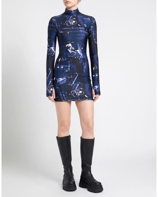 Coperni Blue Midnight Mini Dress Polyamide, Elastane