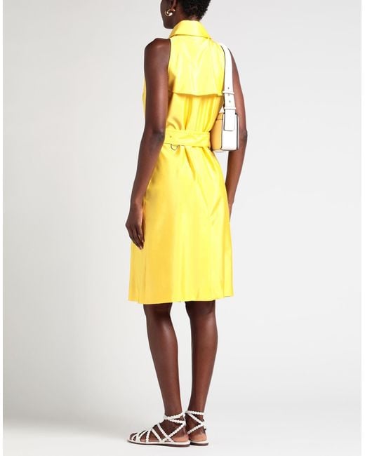 Burberry Yellow Overcoat & Trench Coat Cupro, Viscose