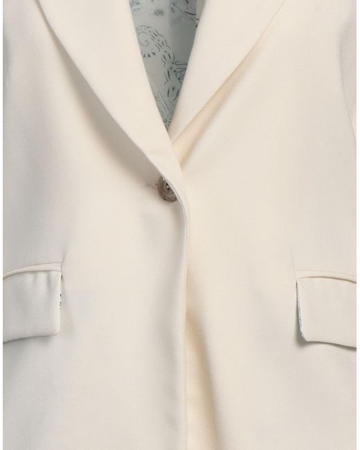 Camicettasnob White Ivory Blazer Polyester, Viscose, Elastane