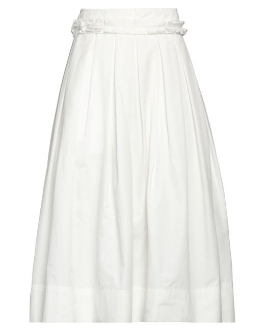 Plan C White Midi Skirt
