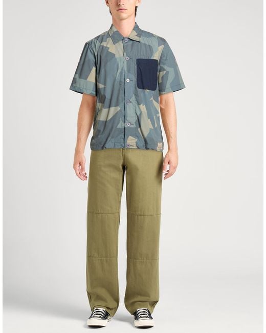 Universal Works Blue Military Shirt Recycled Polyester, Cotton for men