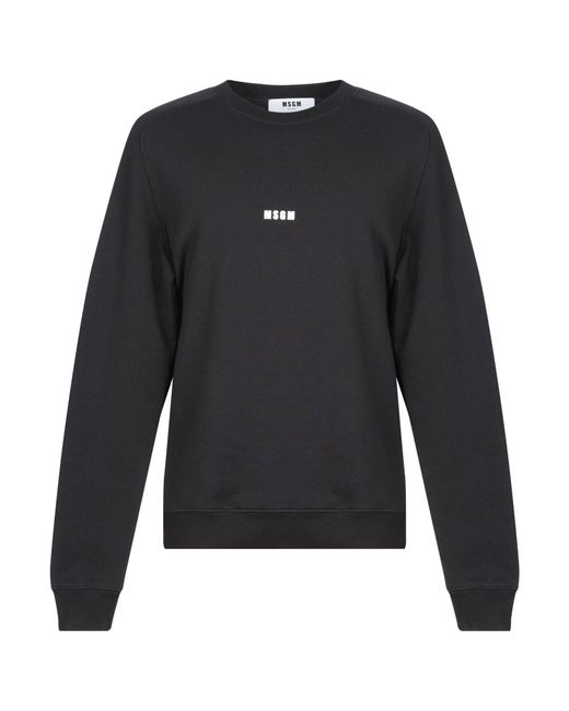 MSGM Black Sweatshirt Cotton for men