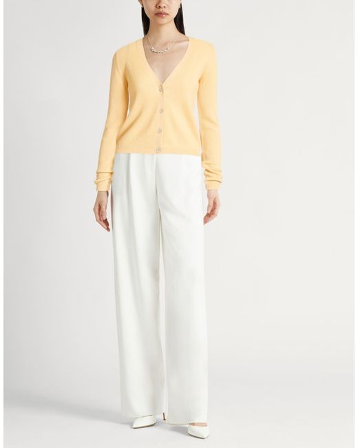Agnona Yellow Cardigan Cotton, Cashmere, Metal