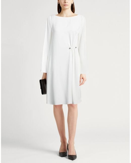 Emporio Armani White Mini Dress Acetate, Viscose