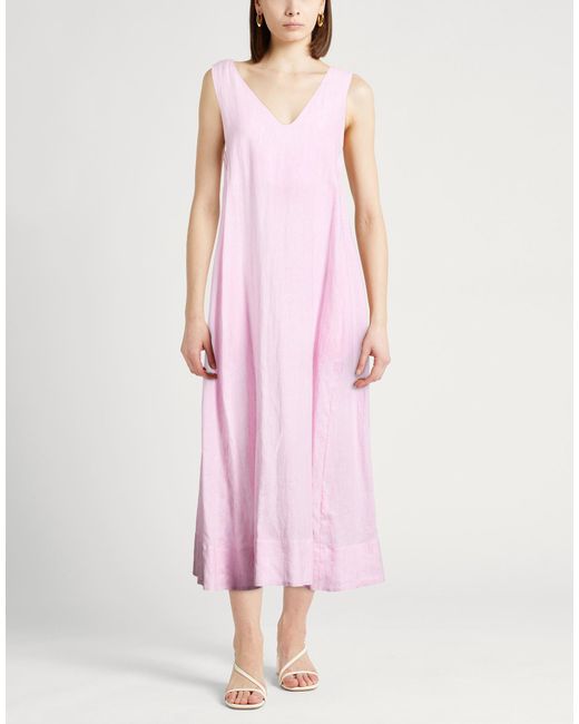 Peserico Pink Midi Dress Linen