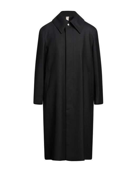 sunflower Black Overcoat & Trench Coat Polyester, Wool, Elastane for men