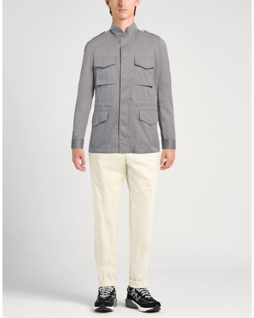 Barba Napoli Gray Jacket Cotton, Polyamide, Elastane for men