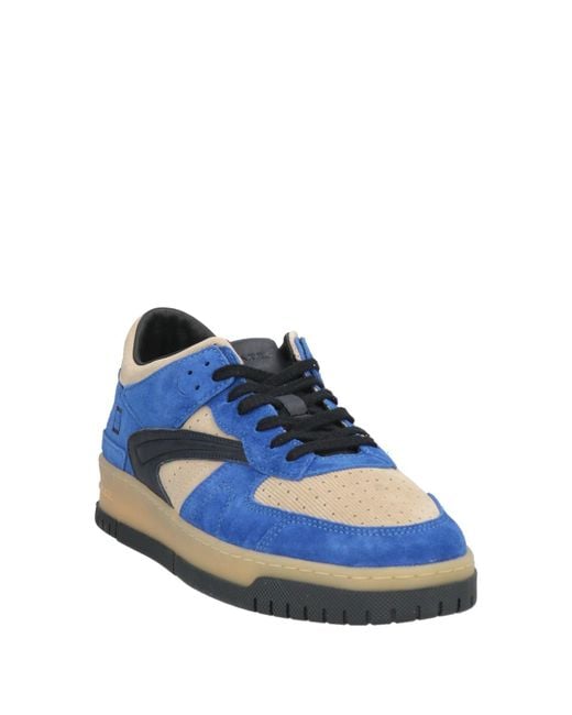 Date Blue Sneakers Leather, Textile Fibers for men
