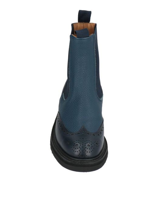 Tricker's Blue Ankle Boots Leather