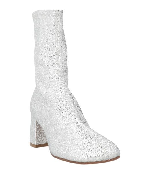 Dries Van Noten White Ankle Boots