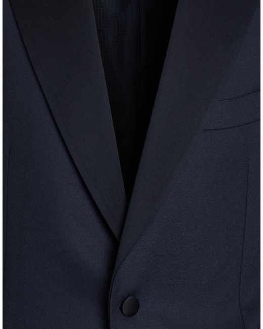 Lardini Blue Midnight Suit Wool, Elastane for men