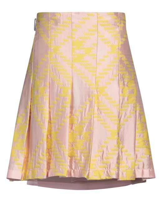 Burberry Yellow Mini Skirt Cotton, Viscose, Silk, Calfskin