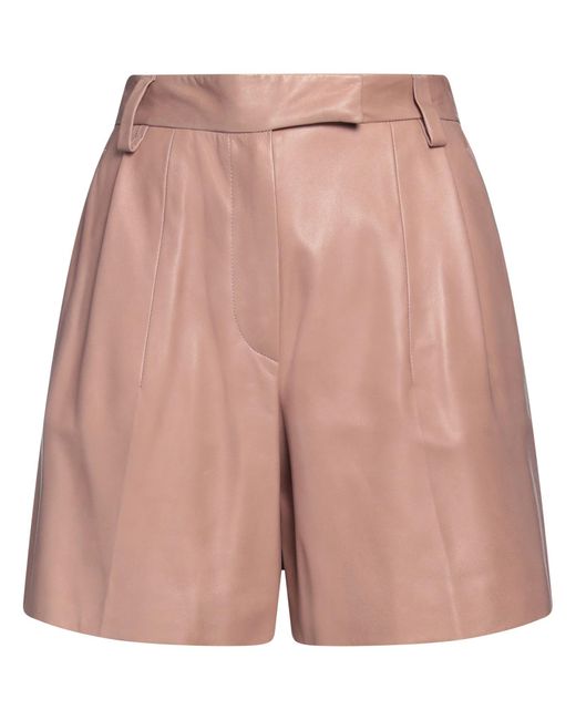 Brunello Cucinelli Pink Blush Shorts & Bermuda Shorts Soft Leather