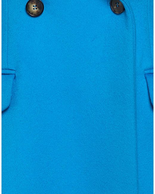 McQueen Blue Azure Coat Wool