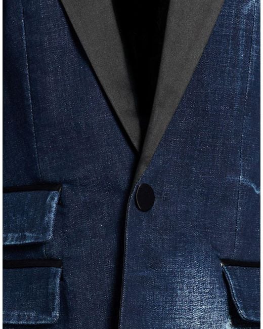 DSquared² Blue Blazer Cotton, Elastane