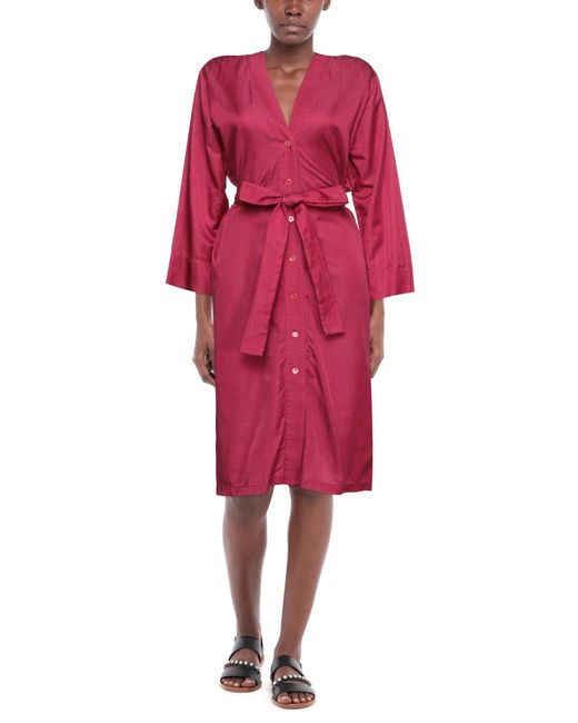 HER SHIRT HER DRESS Red Midi Dress