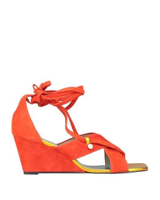 Paola D'arcano Red Thong Sandal