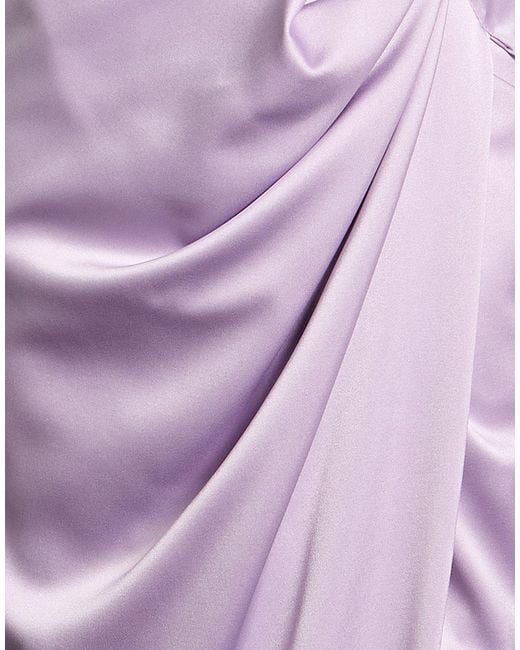 Rhea Costa Purple Maxi Dress Polyester, Elastane