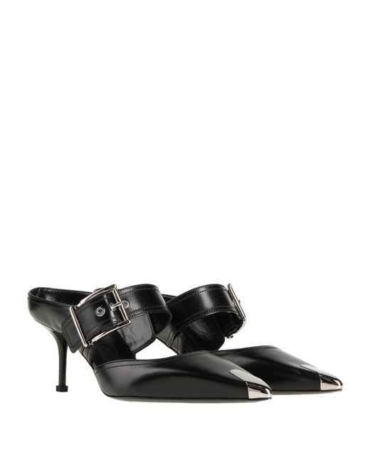 McQueen Black Mules & Clogs