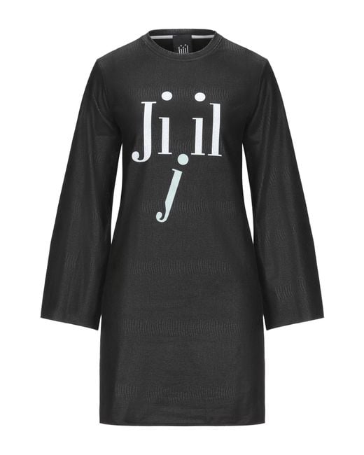 Jijil Black Mini Dress Cotton, Elastane