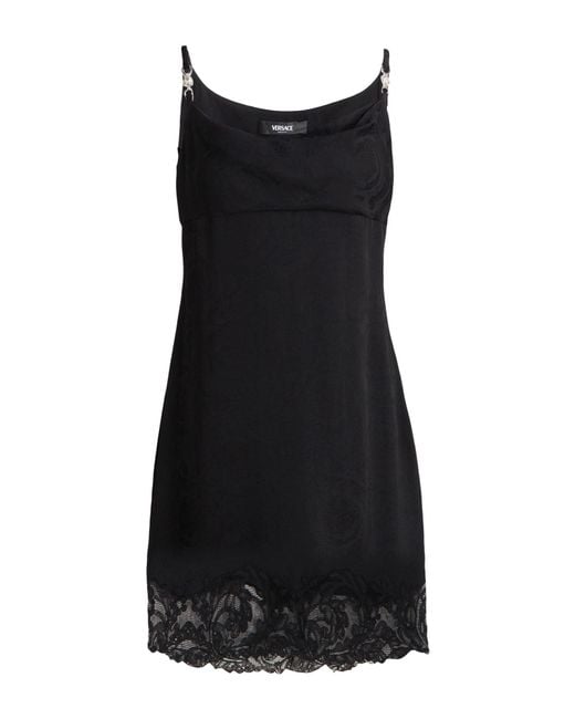 Versace Black Mini Dress Acetate, Viscose