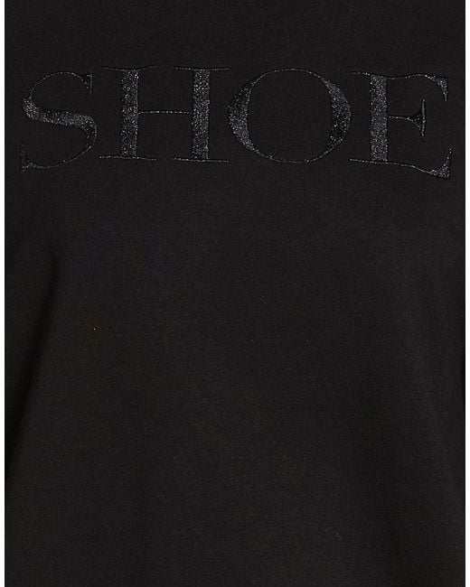 Shoe Black Sweatshirt Cotton, Polyester