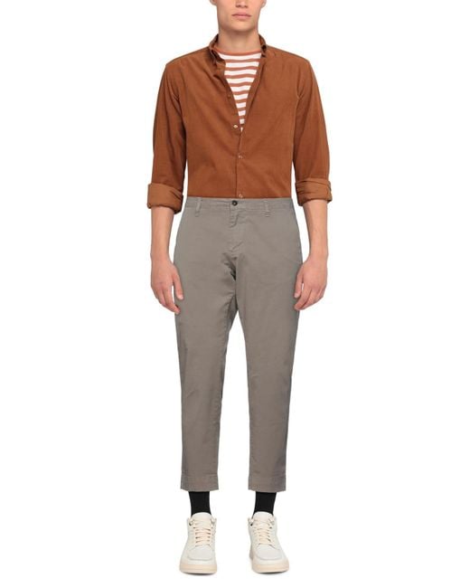 Squad² Gray Khaki Pants Cotton, Elastane for men