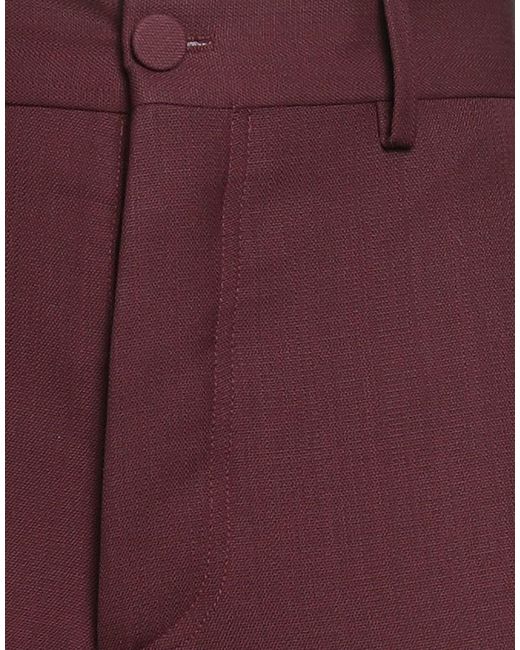 Plan C Red Burgundy Pants Wool