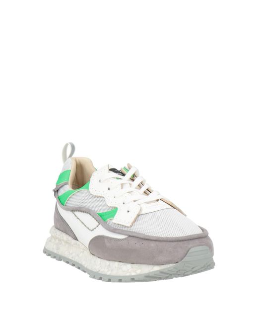 HIDNANDER White Sneakers Textile Fibers, Leather for men