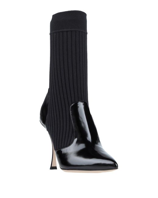 Dolce & Gabbana Black Ankle Boots Calfskin, Polyester