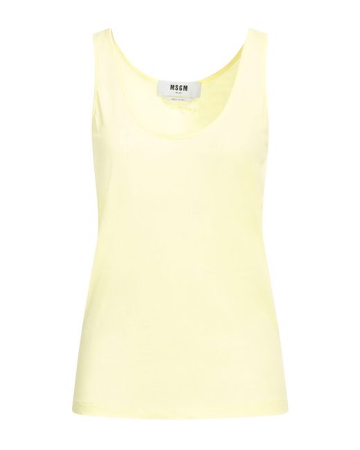 MSGM Yellow Tank Top Cotton