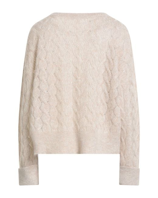 Brunello Cucinelli Natural Sweater Mohair Wool, Polyamide, Wool, Metallic Fiber