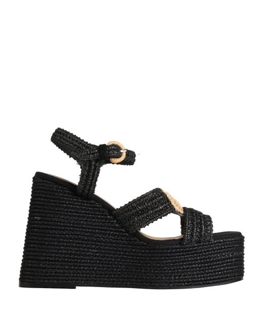 Castaner Black Sandals Textile Fibers